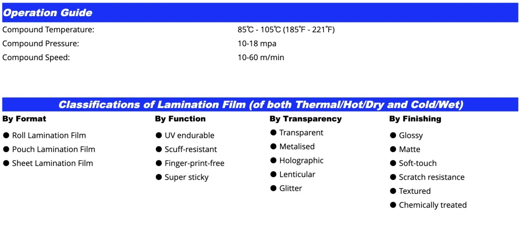 BOPP Plastic Film Heat Seal Laminating Film for Paper Laminating