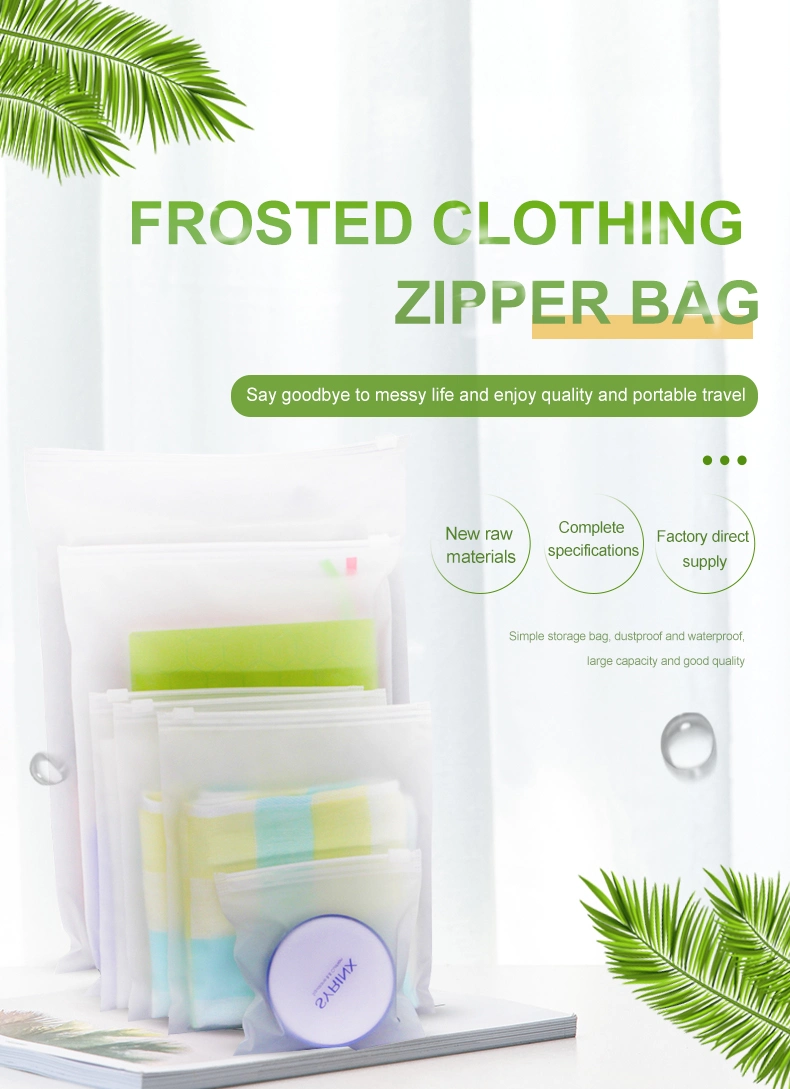 Custom Eco-Friendly Frosted Matte CPE Plastic Garment Packaging Zipper Bag