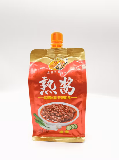 Bolsa con pico Apta para microondas Envases de plástico para comida rápida Bolsas Doypack de llenado superior con ventana vertical