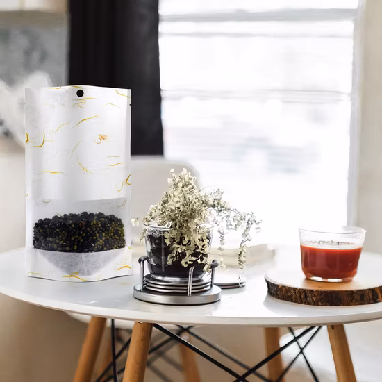 Embalaje de plástico Mylar personalizado, bolsa con cremallera de papel de aluminio reciclable, bolsas de envasado de alimentos para café, té, nueces, galletas