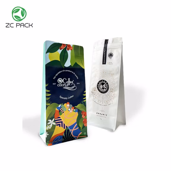 Stand up Zip Lock Bag Bolsa de embalaje de café Doy Pack con válvula