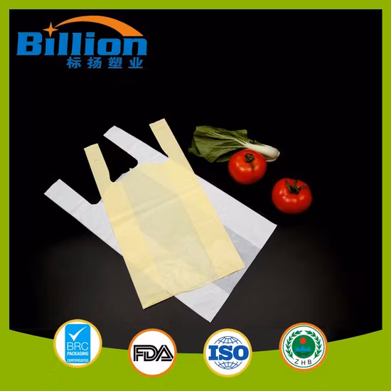 Bolso plástico impreso compostable biodegradable al por mayor de la camiseta del bolso de compras