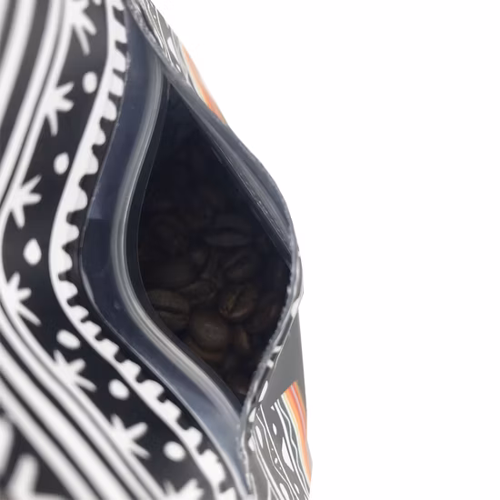 250g 500g 1kg Bolsa de café Ziplock de plástico laminado de fondo plano con válvula