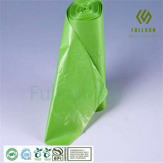 Almidón de maíz PLA Pbat Compostable Cordón Basura Basura Residuos de mascotas Impresión de alimentos Camiseta Chaleco Bolsas de compras de plástico biodegradables